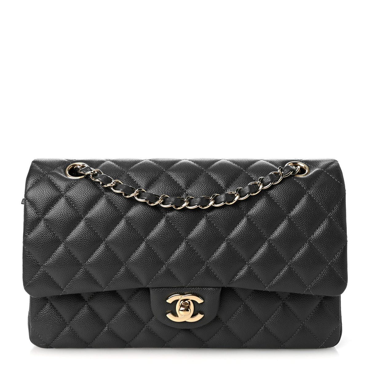 Chanel Caviar Quilted Medium Double Flap Dark Grey 1 of 10