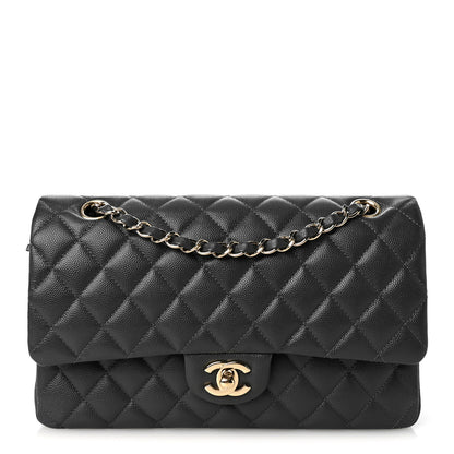 Chanel Caviar Quilted Medium Double Flap Dark Grey 1 of 10
