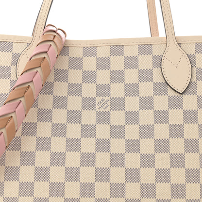 Louis Vuitton Damier Azur Braided Neverfull MM Pink 7 of 9