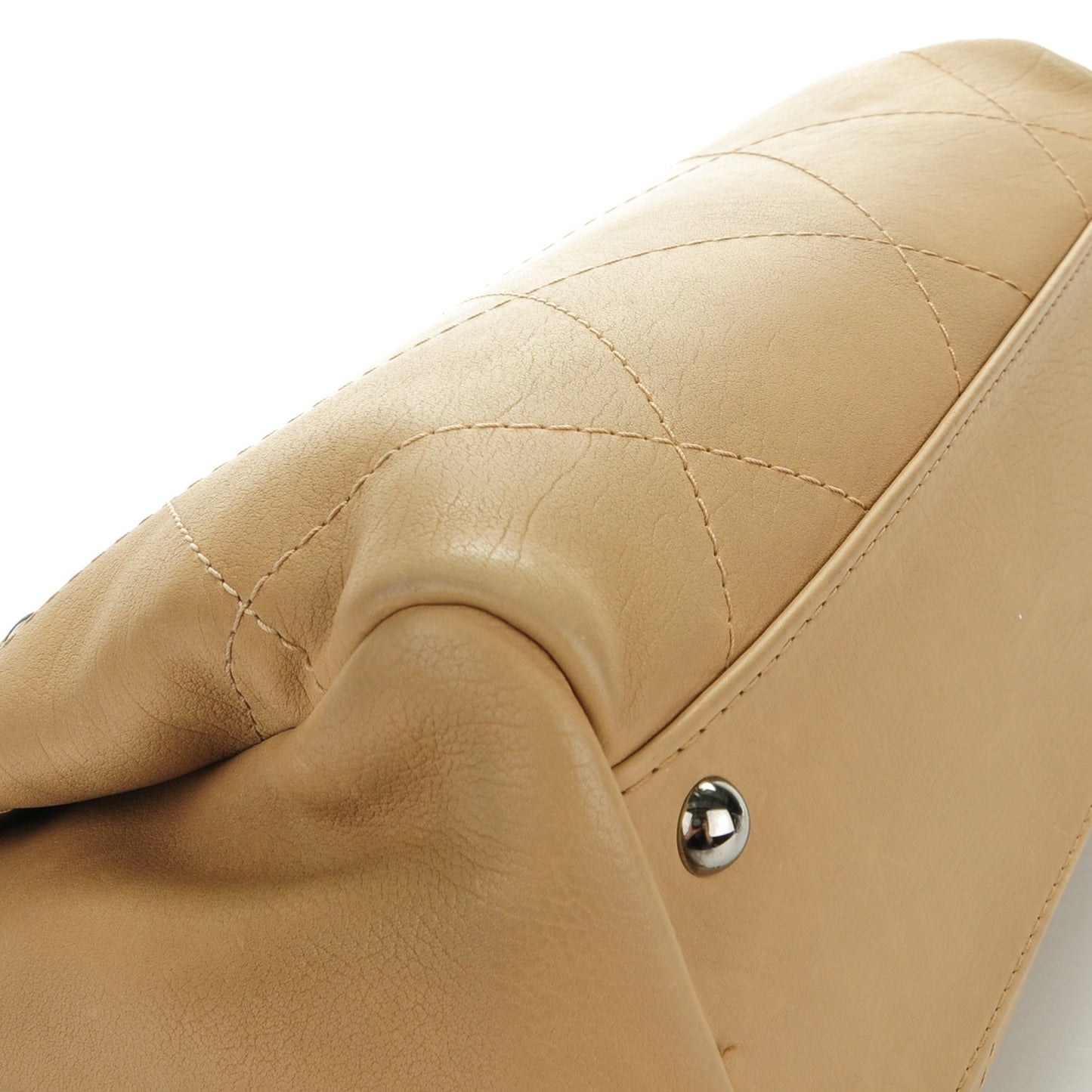 Washed Calfskin Large Hamptons Shopping Tote Beige