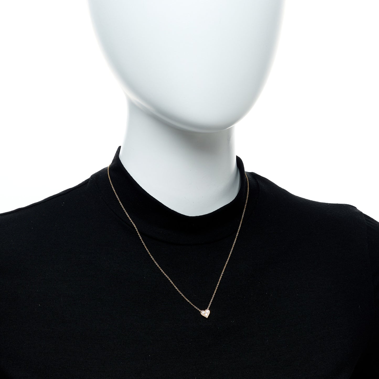 18K Rose Gold Diamond Heart Pendant Necklace