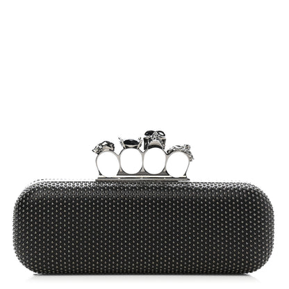 Alexander McQueen Nappa Studded Skull Knuckle Box Clutch Black 1 of 8