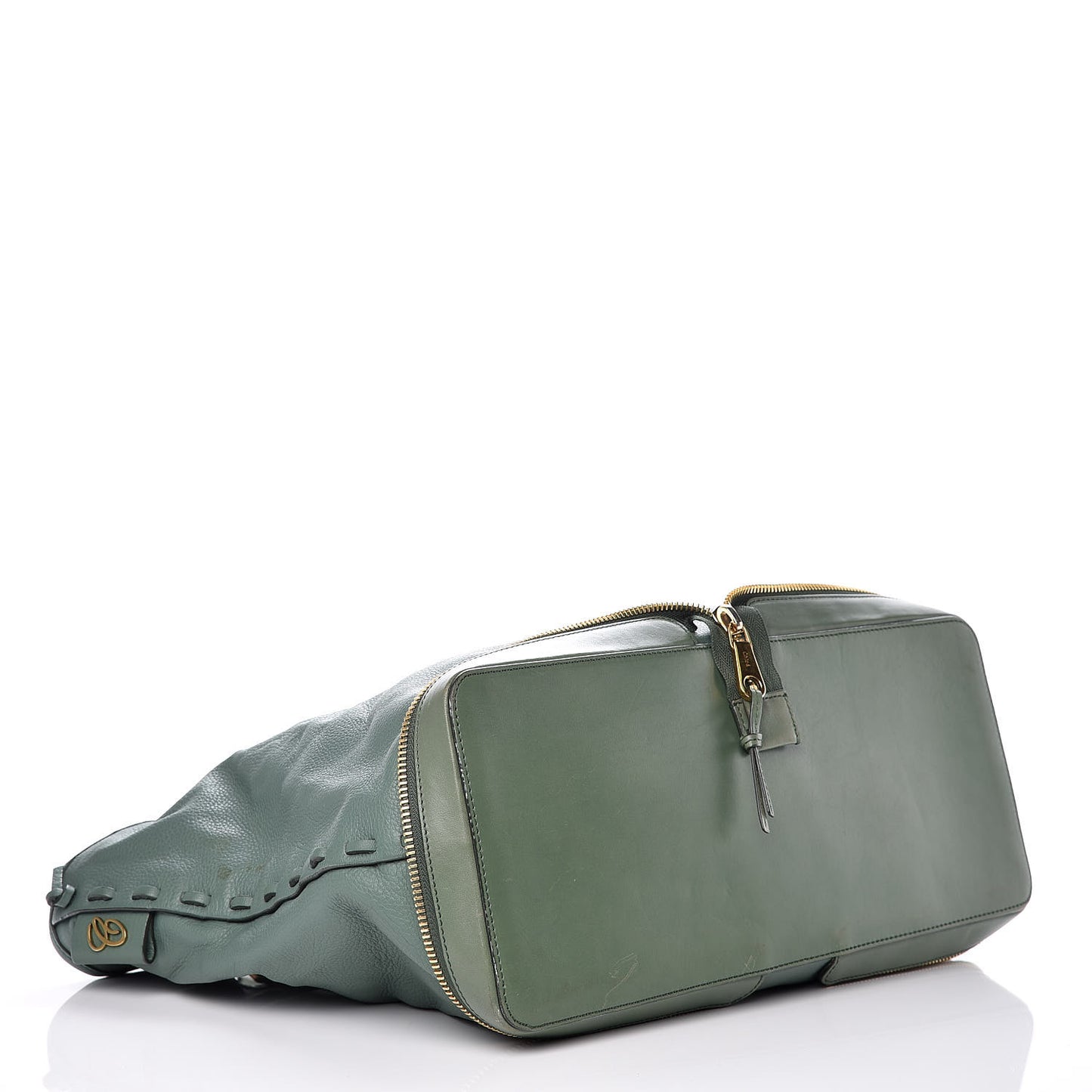 Calfskin Ellen Tote Sea Green
