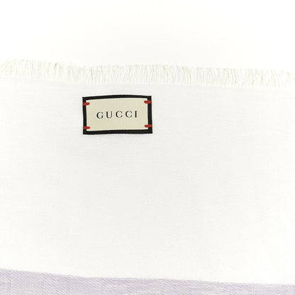 Gucci Cotton Monogram Striped Scarf White Multicolor 3 of 4