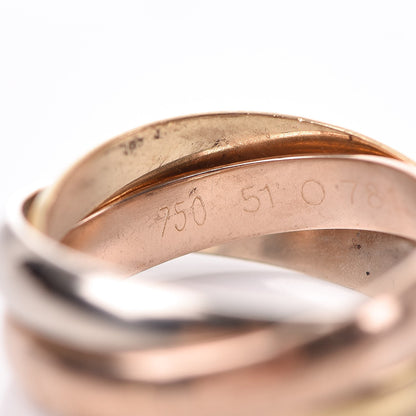 Cartier 18K Pink Yellow White Gold Classic Les Must De Trinity Ring 51 5.75 6 of 6