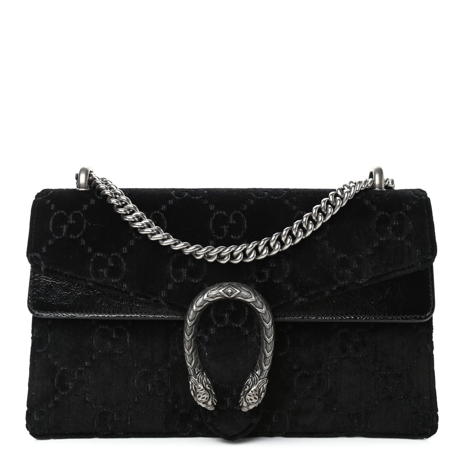 Gucci Velvet GG Monogram Small Dionysus Shoulder Bag Black 1 of 4