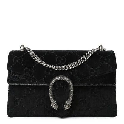 Gucci Velvet GG Monogram Small Dionysus Shoulder Bag Black 1 of 4
