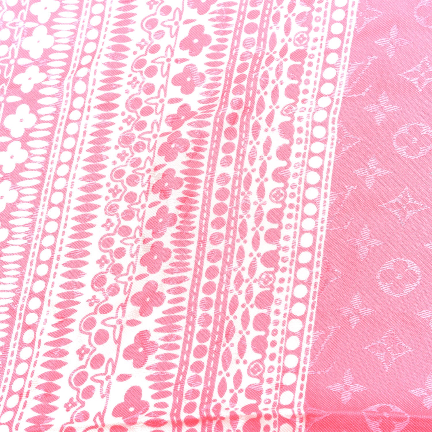 Louis Vuitton Silk Wool Amstramgram Shawl Pink 2 of 4