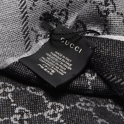 Gucci Wool Monogram Fringe Scarf Anthracite 4 of 5