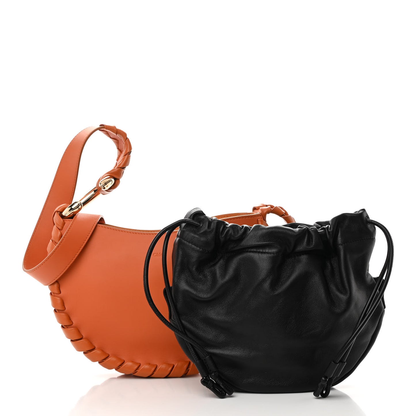 Calfskin Mate Hobo Henna Orange