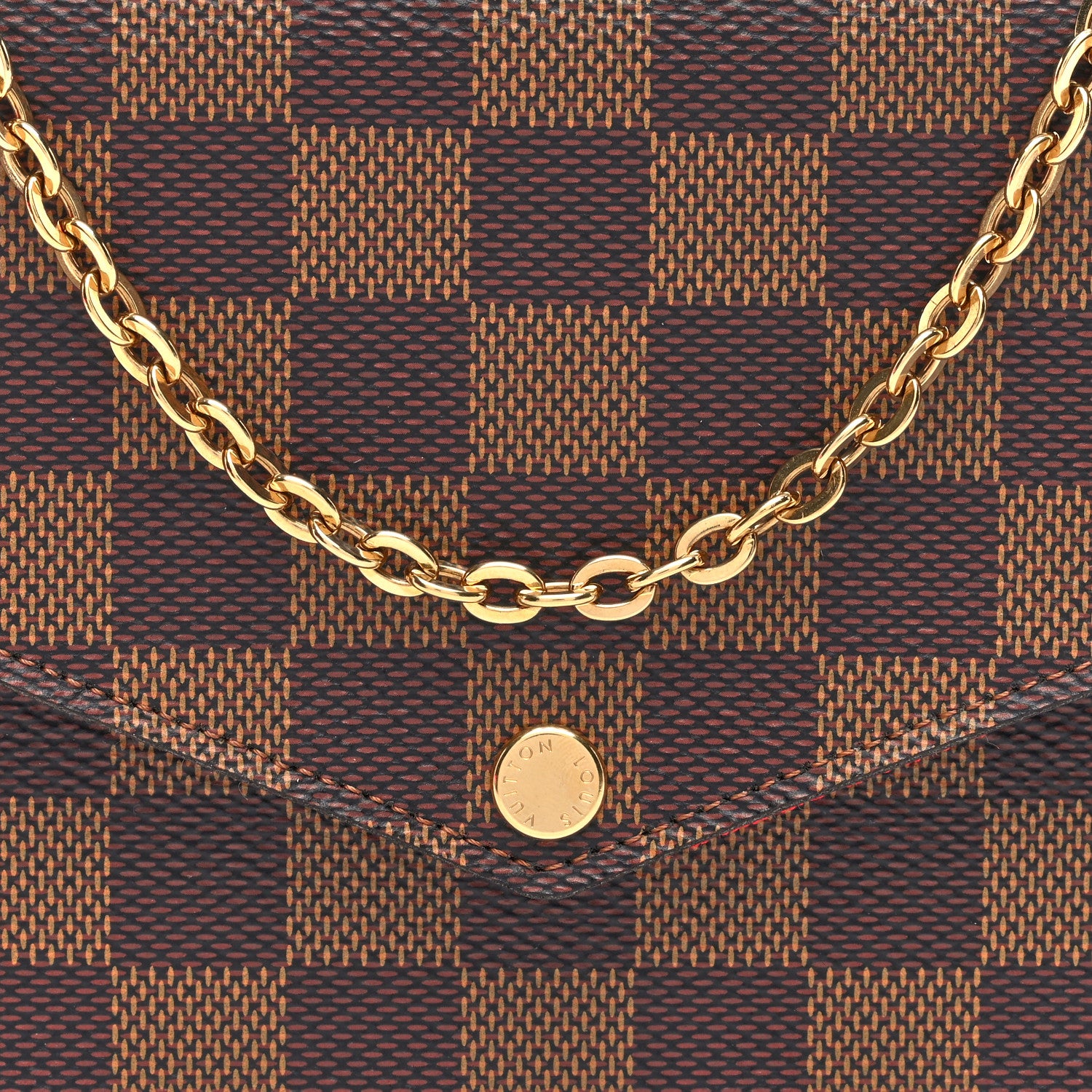 Louis Vuitton Damier Ebene Pochette Felicie Chain Wallet 7 of 9