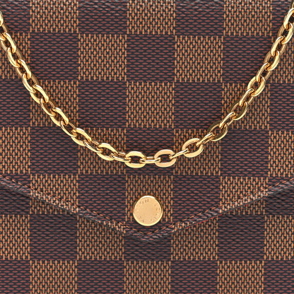 Louis Vuitton Damier Ebene Pochette Felicie Chain Wallet 7 of 9