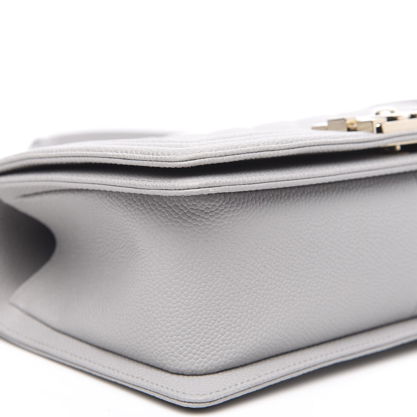 Caviar Quilted Medium Boy Flap Grey