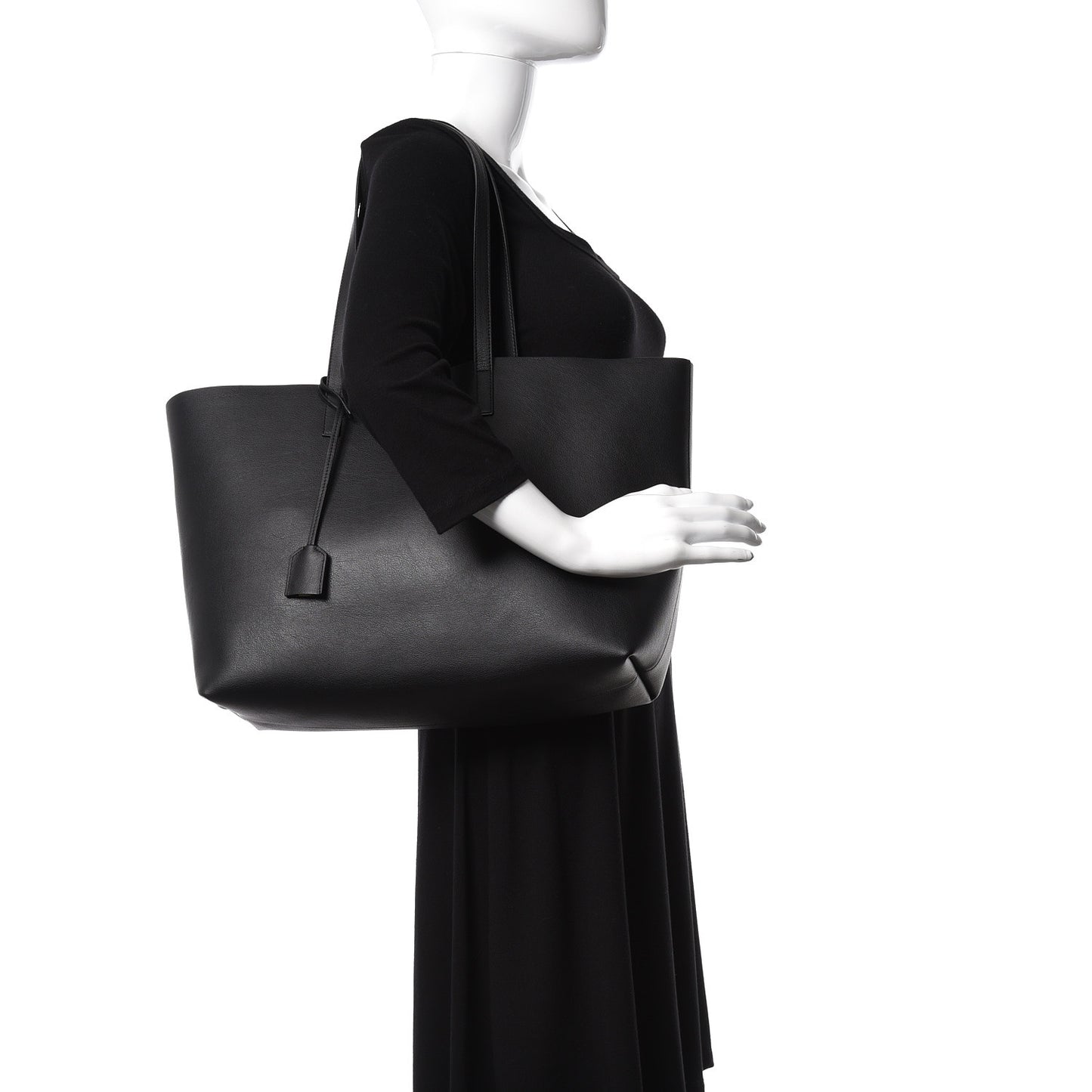 Calfskin Large Shopping Tote Black