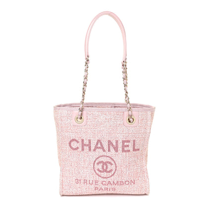 Chanel Lurex Boucle Mini Deauville Tote Pink 1 of 10