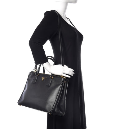 Prada Saffiano Medium Galleria Double Zip Tote Black 2 of 13