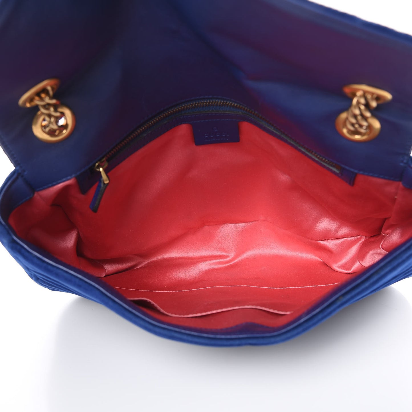 Velvet Matelasse Medium GG Marmont Shoulder Bag Cobalt Blue