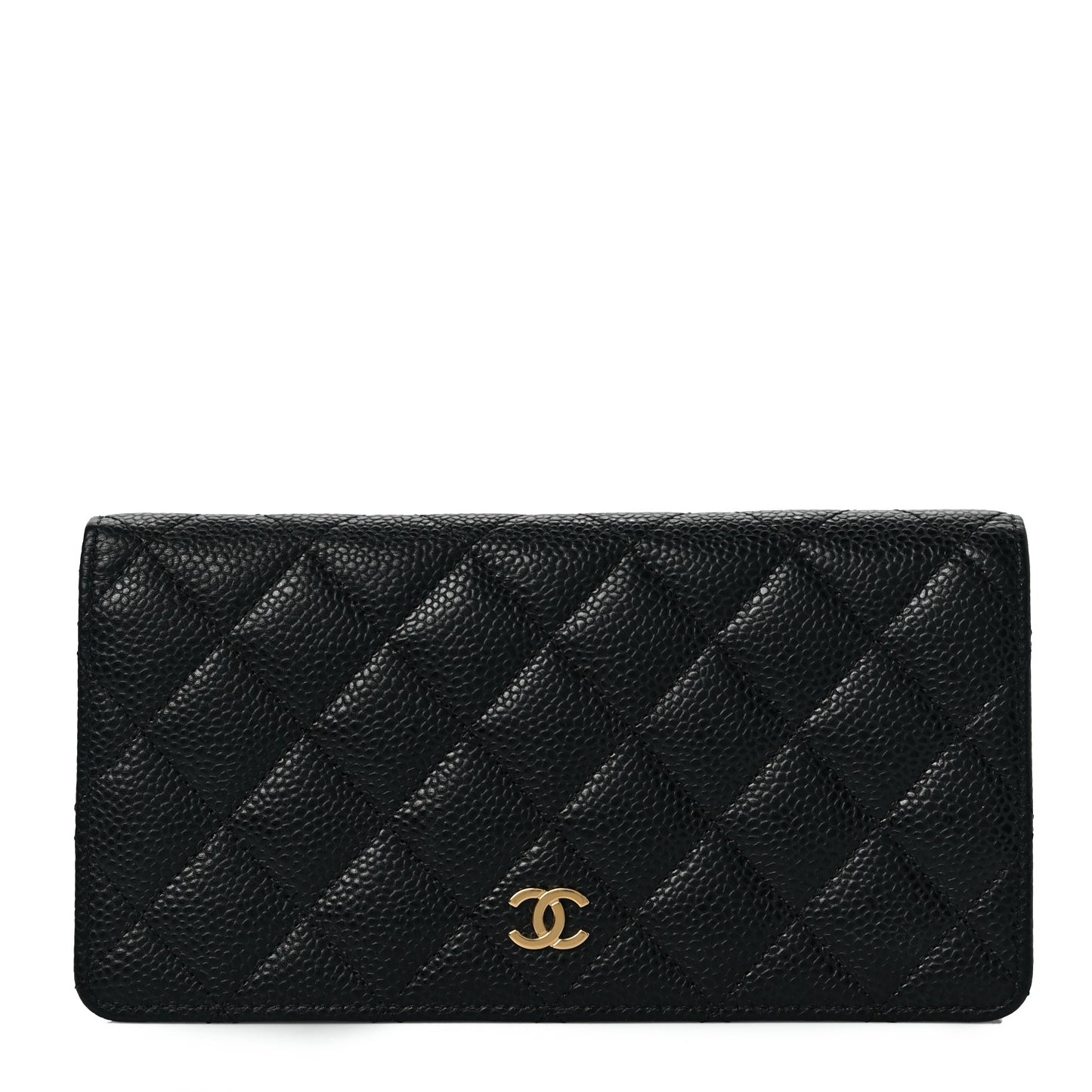Caviar Quilted Yen Wallet Black