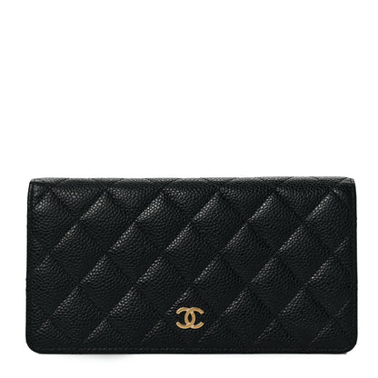 Chanel Caviar Quilted Yen Wallet Black 1 of 9