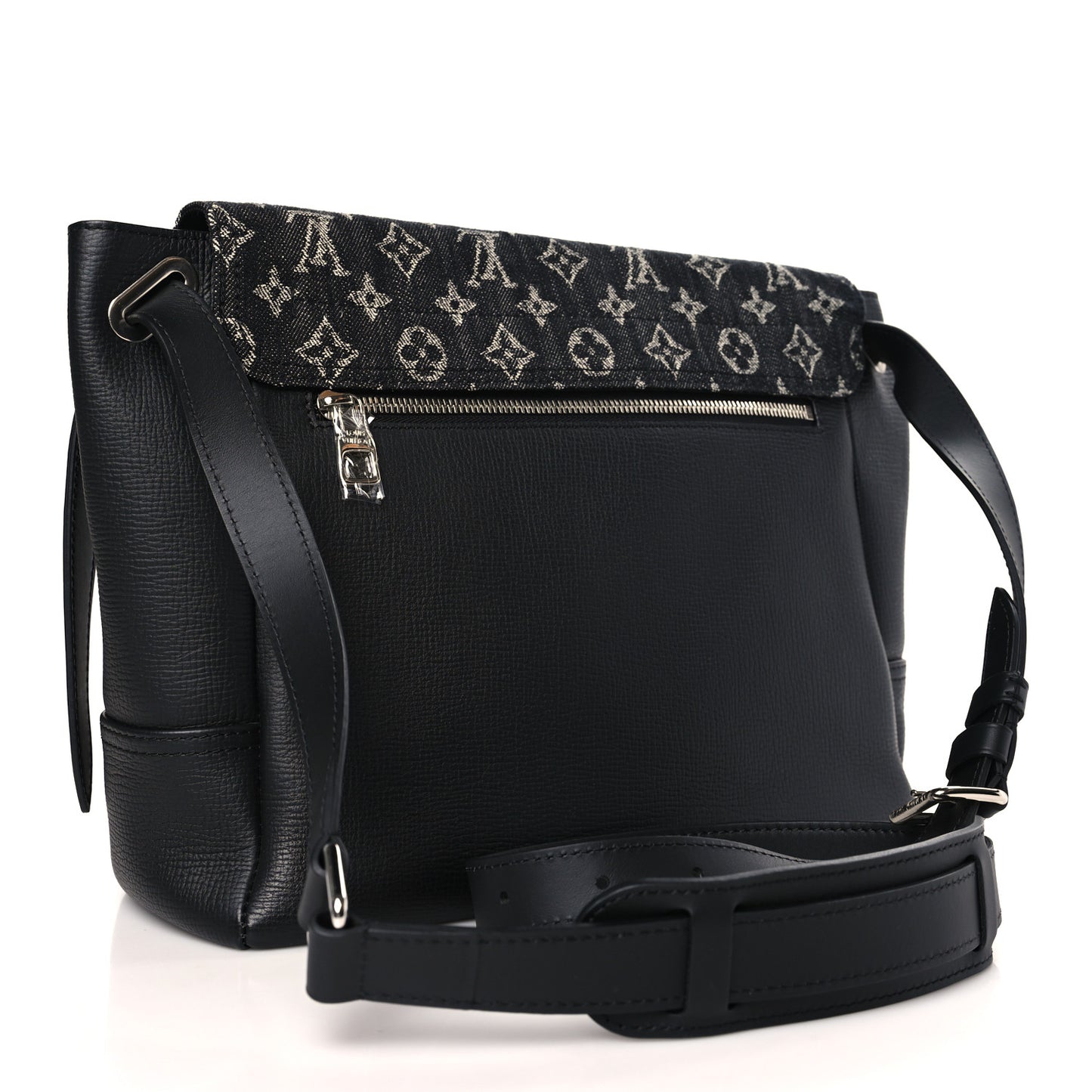 X NIGO Taurillon Monogram Denim Drip Besace Tokyo Black