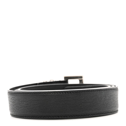 Saint Laurent Smooth Calfskin Monogram Cassandre Square Buckle Belt 95 38 Black 2 of 9