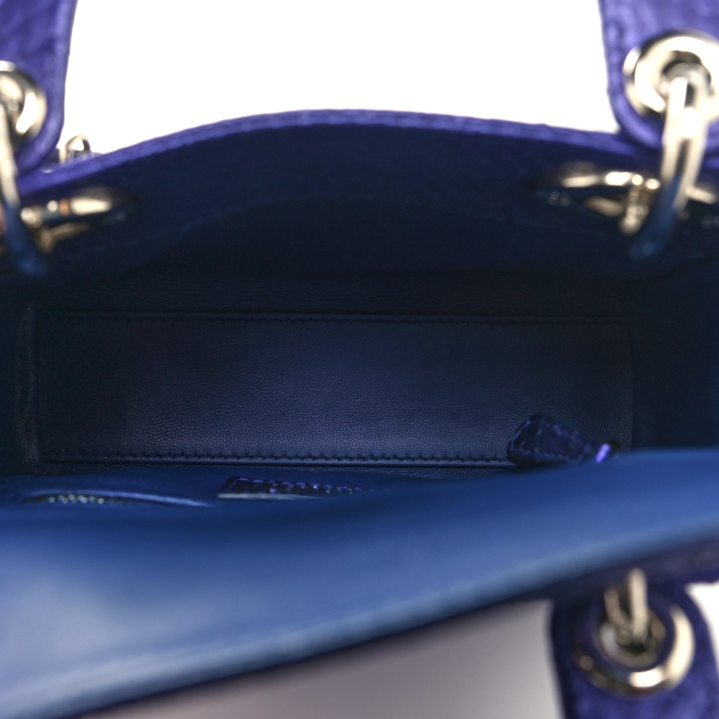 Metallic Snakeskin Mini Lady Dior Purple