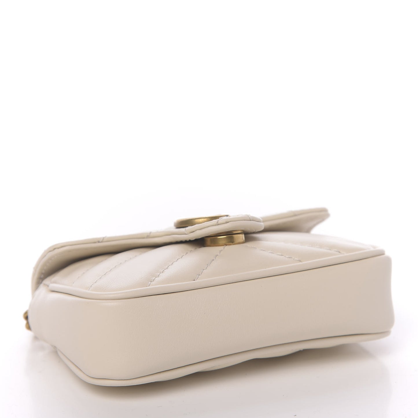 Calfskin Matelasse Heart GG Marmont 2.0 Coin Purse On A Chain Mystic White
