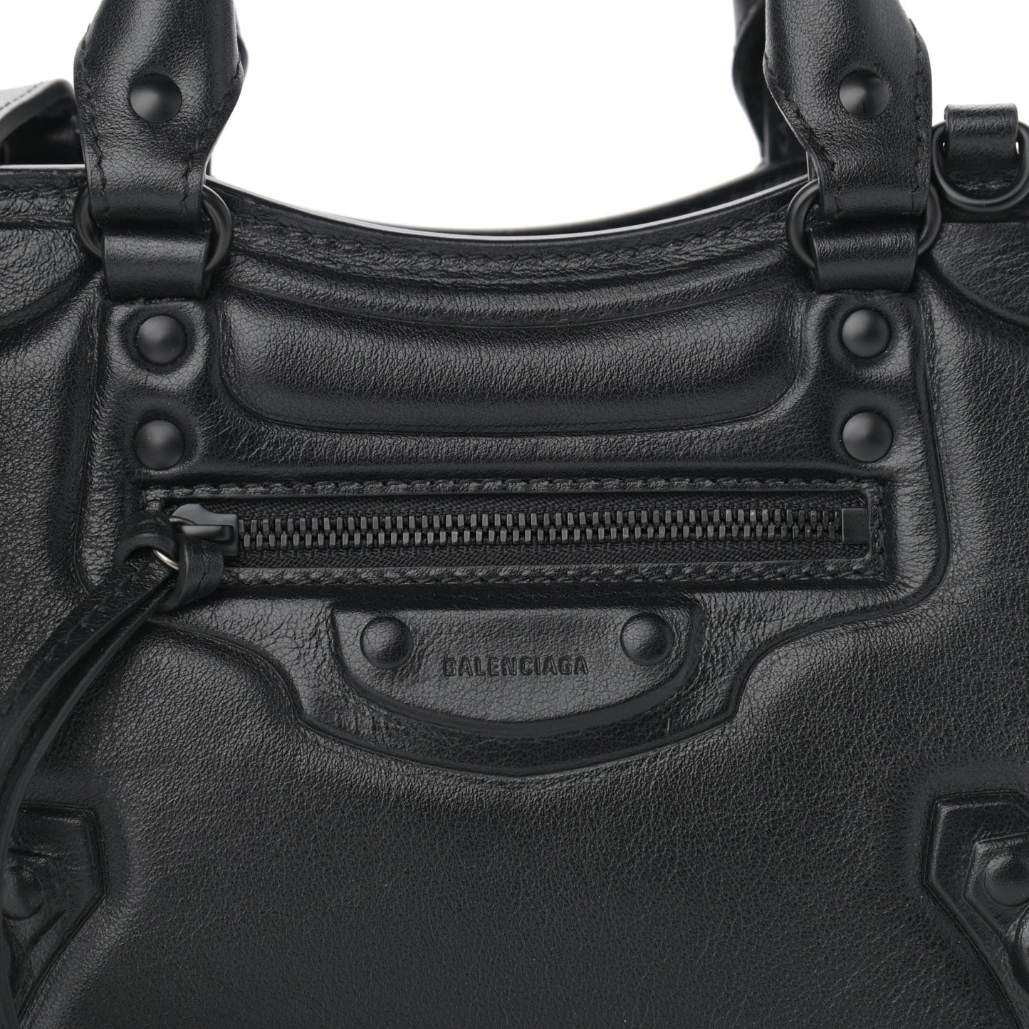 Cake Calfskin Tonal Hardware Mini Neo Classic City Black