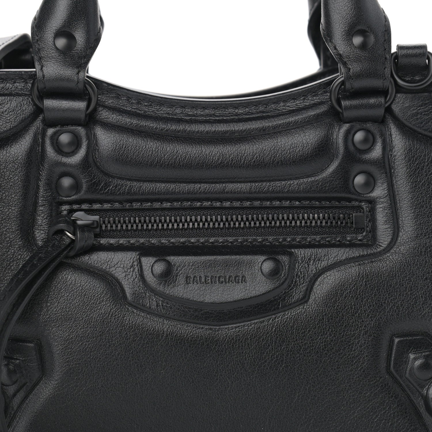 Balenciaga Cake Calfskin Tonal Hardware Mini Neo Classic City Black 8 of 10