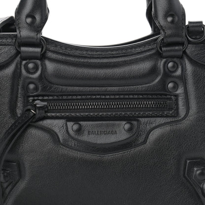Balenciaga Cake Calfskin Tonal Hardware Mini Neo Classic City Black 8 of 10
