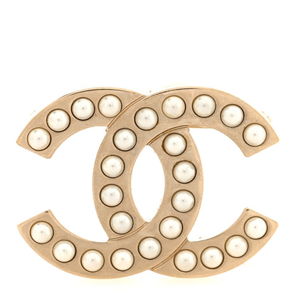 Chanel Pearl CC Brooch Gold 1 of 4