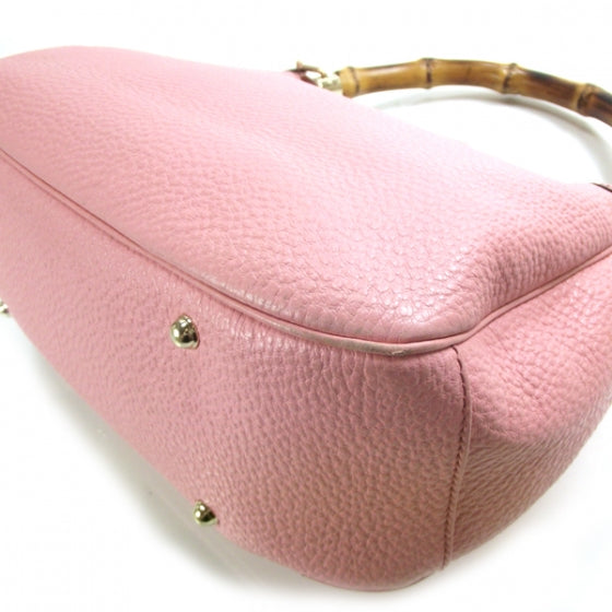 Gucci Calfskin Bamboo Top Handle Bag Pink 5 of 10