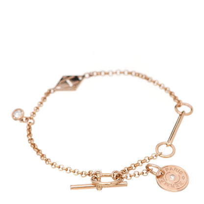 Hermes 18K Rose Gold Diamond Gambade Bracelet SH 2 of 4