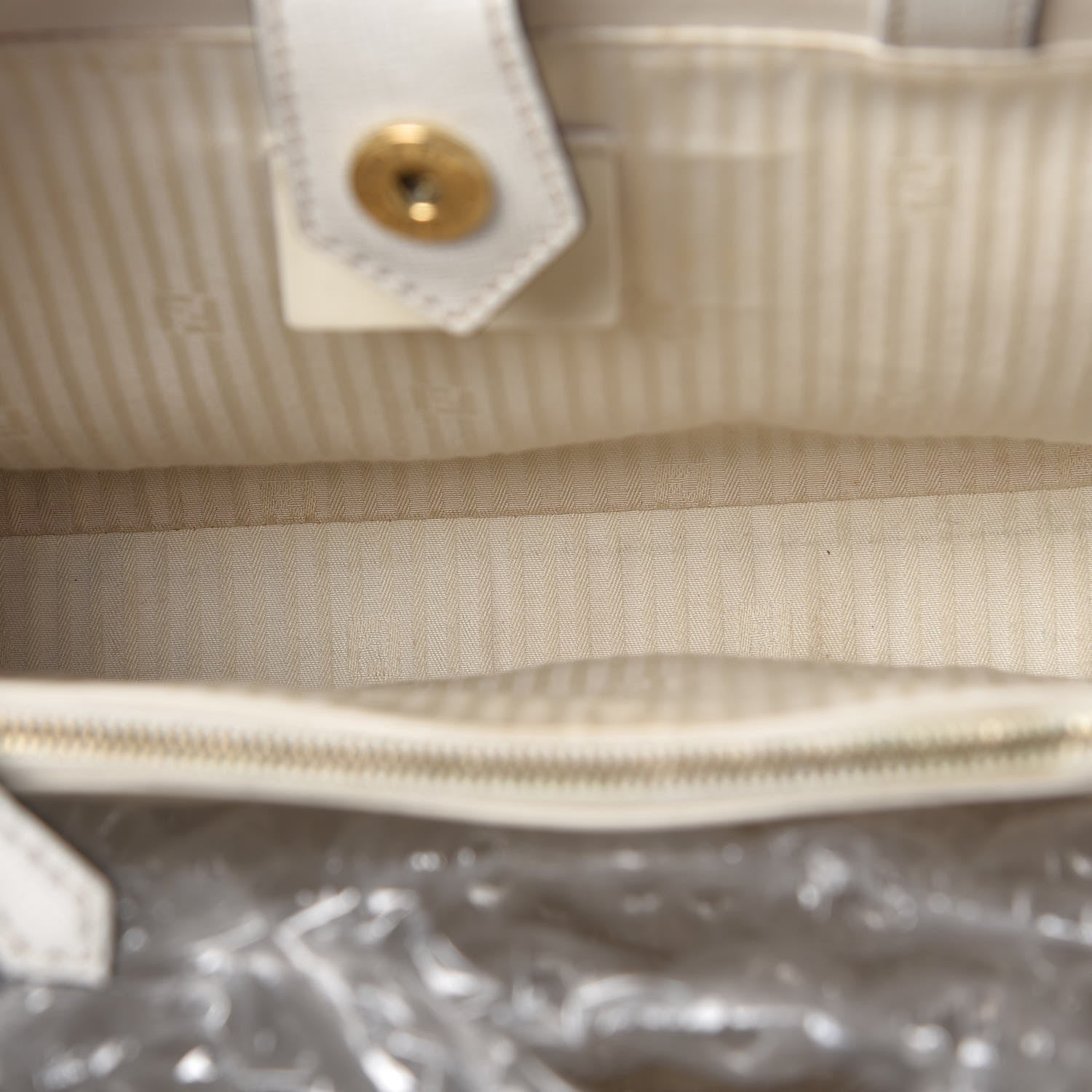 Fendi Vitello Elite Flamingo Petite 2Jours Tote Latte Bianco 13 of 13