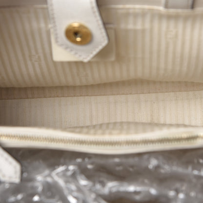 Fendi Vitello Elite Flamingo Petite 2Jours Tote Latte Bianco 13 of 13