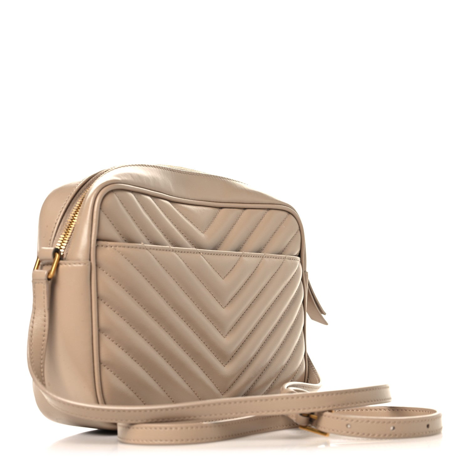 Saint Laurent Calfskin Matelasse Monogram Lou Camera Bag Dark Beige 3 of 10