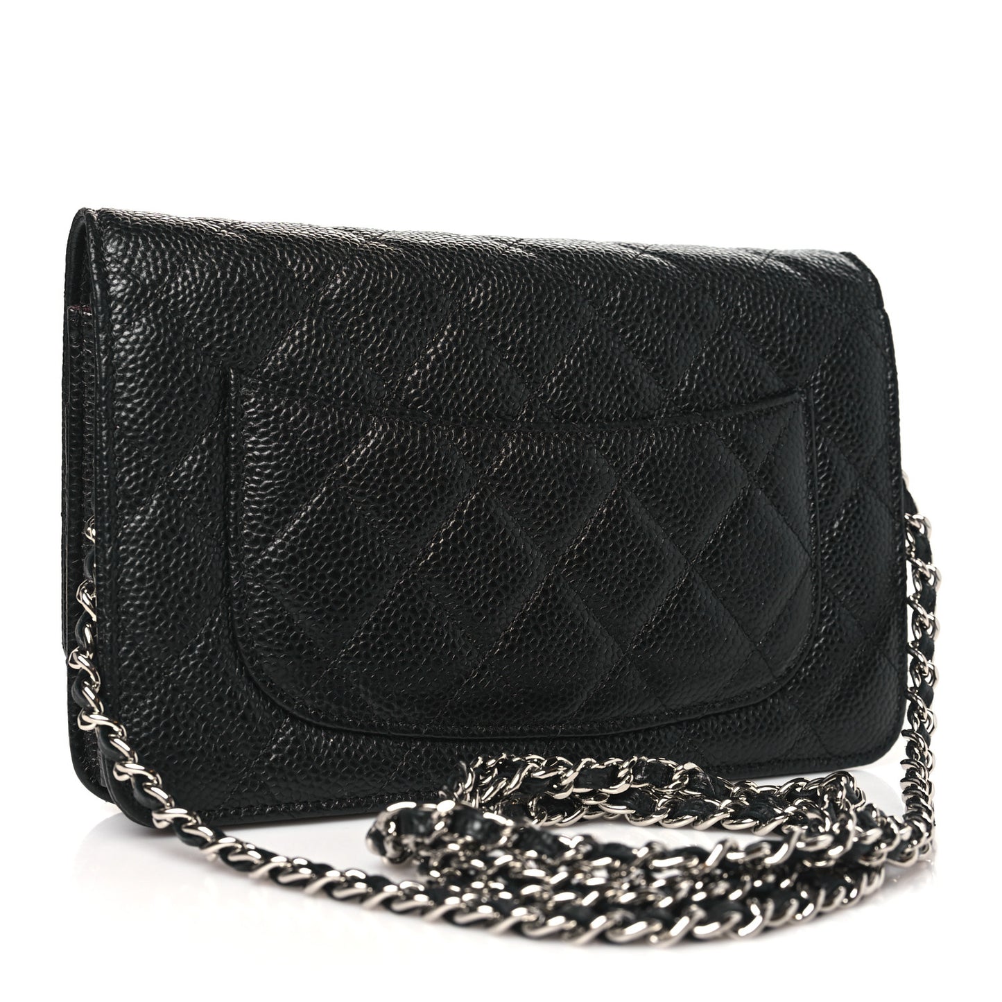 Caviar Quilted Wallet on Chain WOC Black