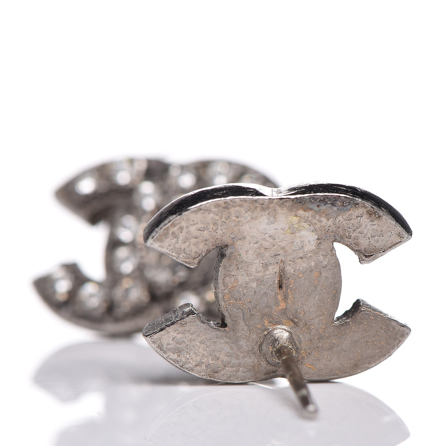 Crystal CC Earrings Silver