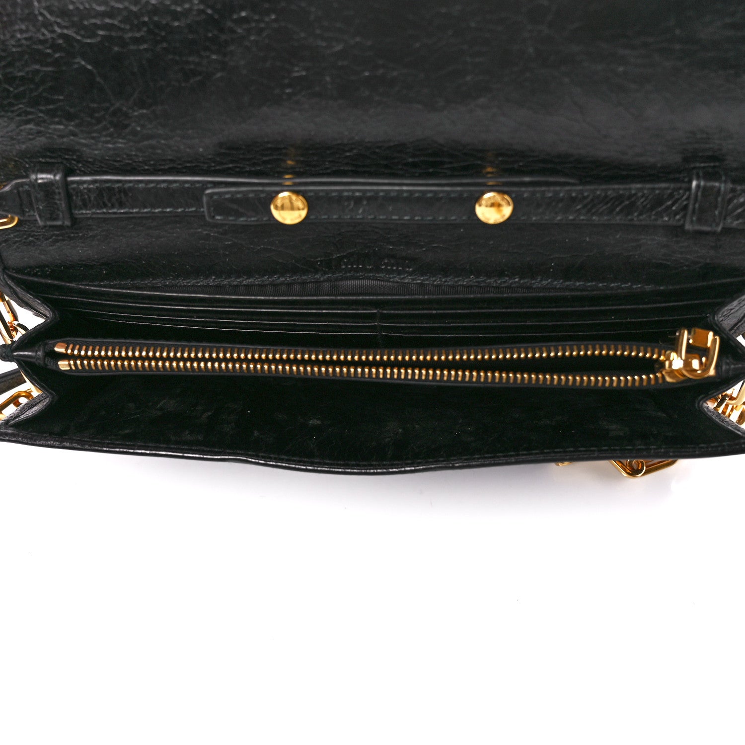 Miu Miu Nappa Matelasse Wallet On Chain Black 5 of 10