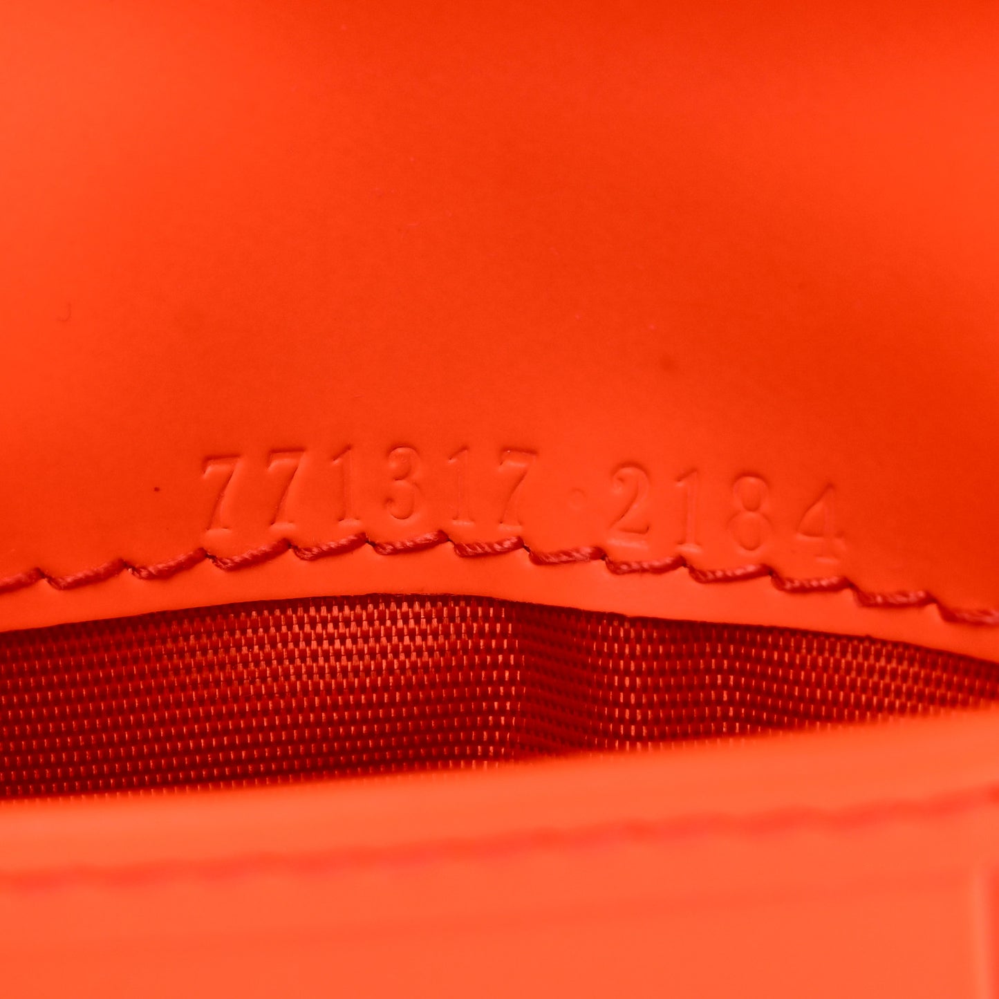Rubber Effect GG Embossed Long Card Case New Orange Fluo