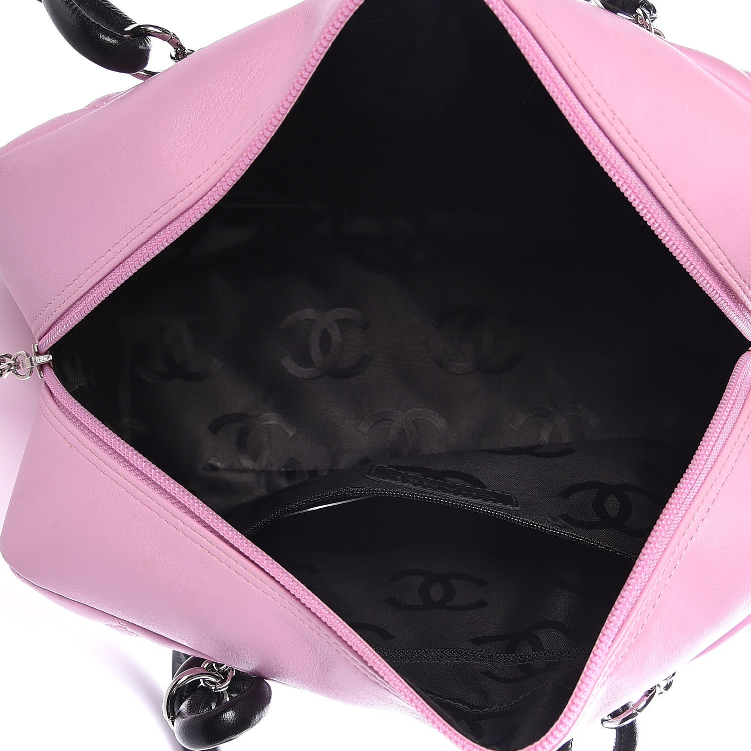 Chanel Calfskin Quilted Large Cambon Bowler Pink Black 5 of 21