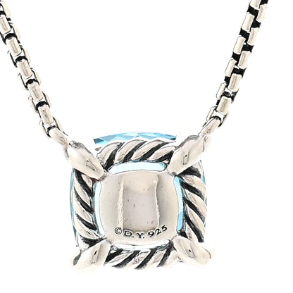 David Yurman Sterling Silver Diamond Blue Topaz 9mm Petite Chatelaine Pendant Necklace 4 of 6