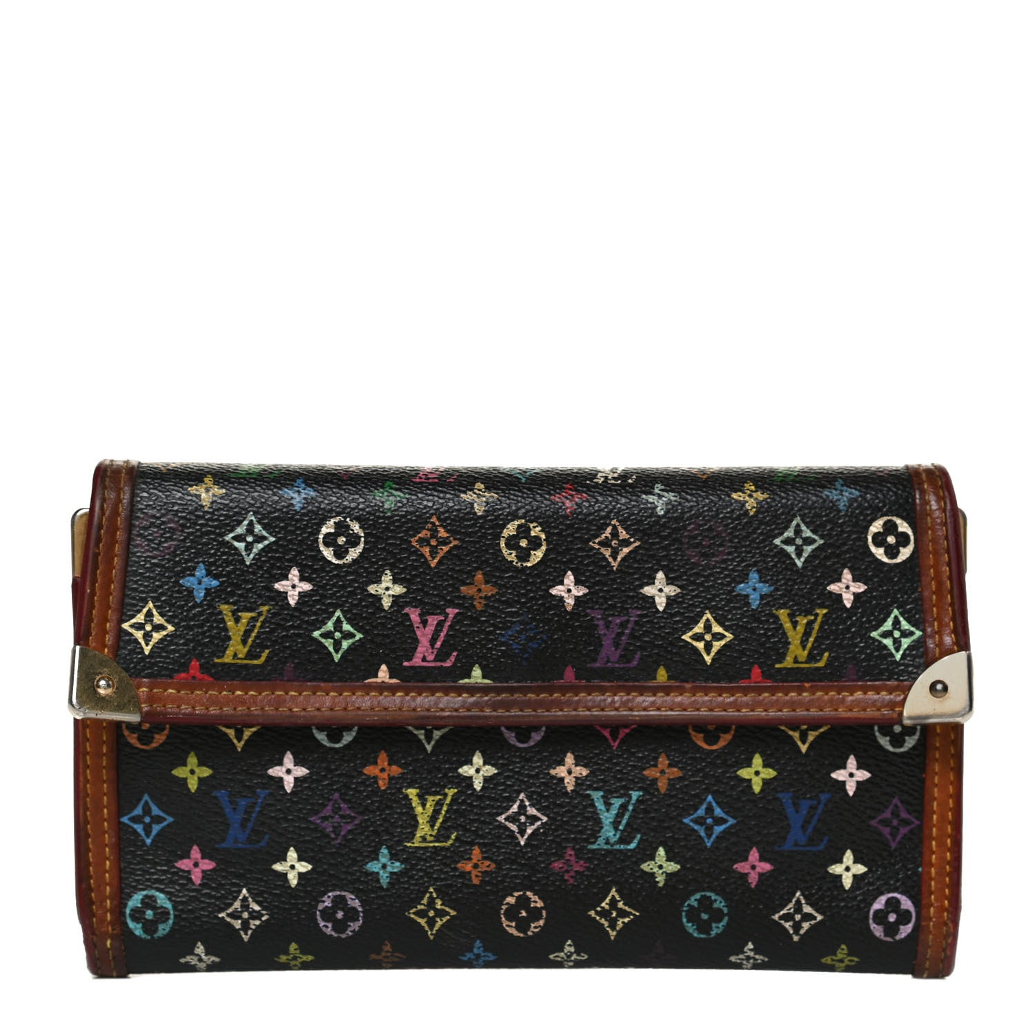 Louis Vuitton Monogram Multicolor Porte Tresor International Wallet Black 1 of 12