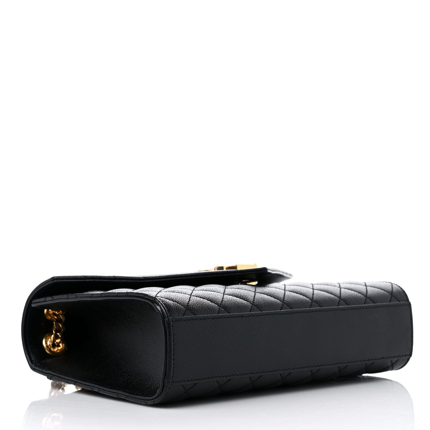 Grain De Poudre Textured Mixed Matelasse Triquilt Medium Monogram Satchel Black