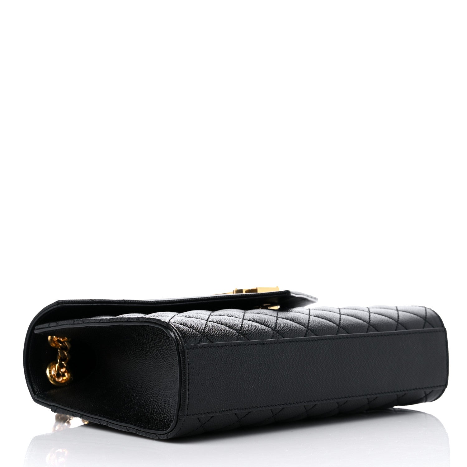 Saint Laurent Grain De Poudre Textured Mixed Matelasse Triquilt Medium Monogram Satchel Black 4 of 10