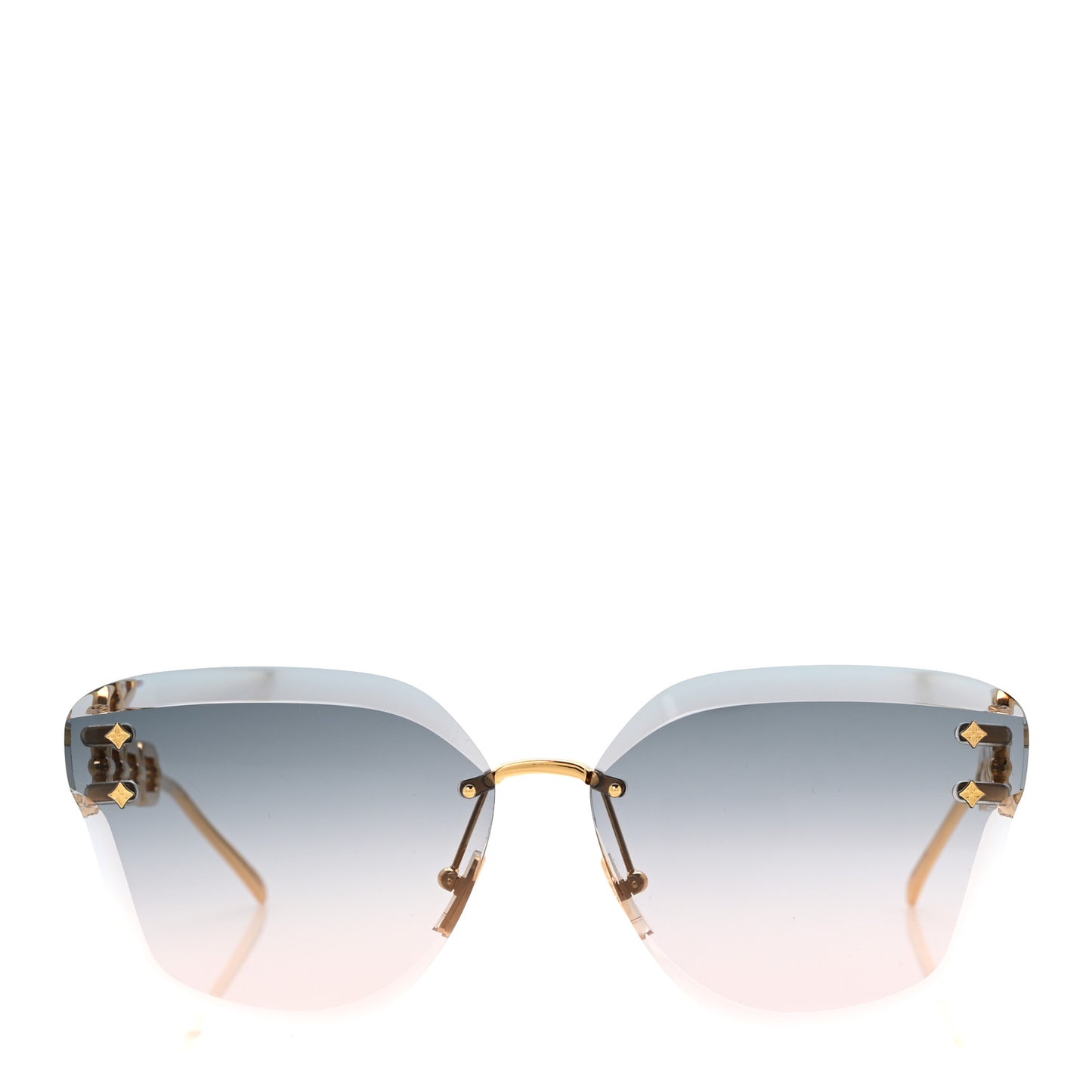 Metal Rimless LV Jewel Cat Eye Sunglasses Z1626U Gradient Blue