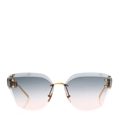 Louis Vuitton Metal Rimless LV Jewel Cat Eye Sunglasses Z1626U Gradient Blue 2 of 9