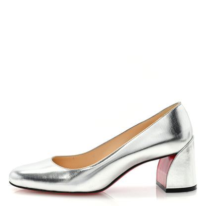 Christian Louboutin Metallic Calfskin Miss Sab 55 Pumps 37.5 Silver 1 of 8