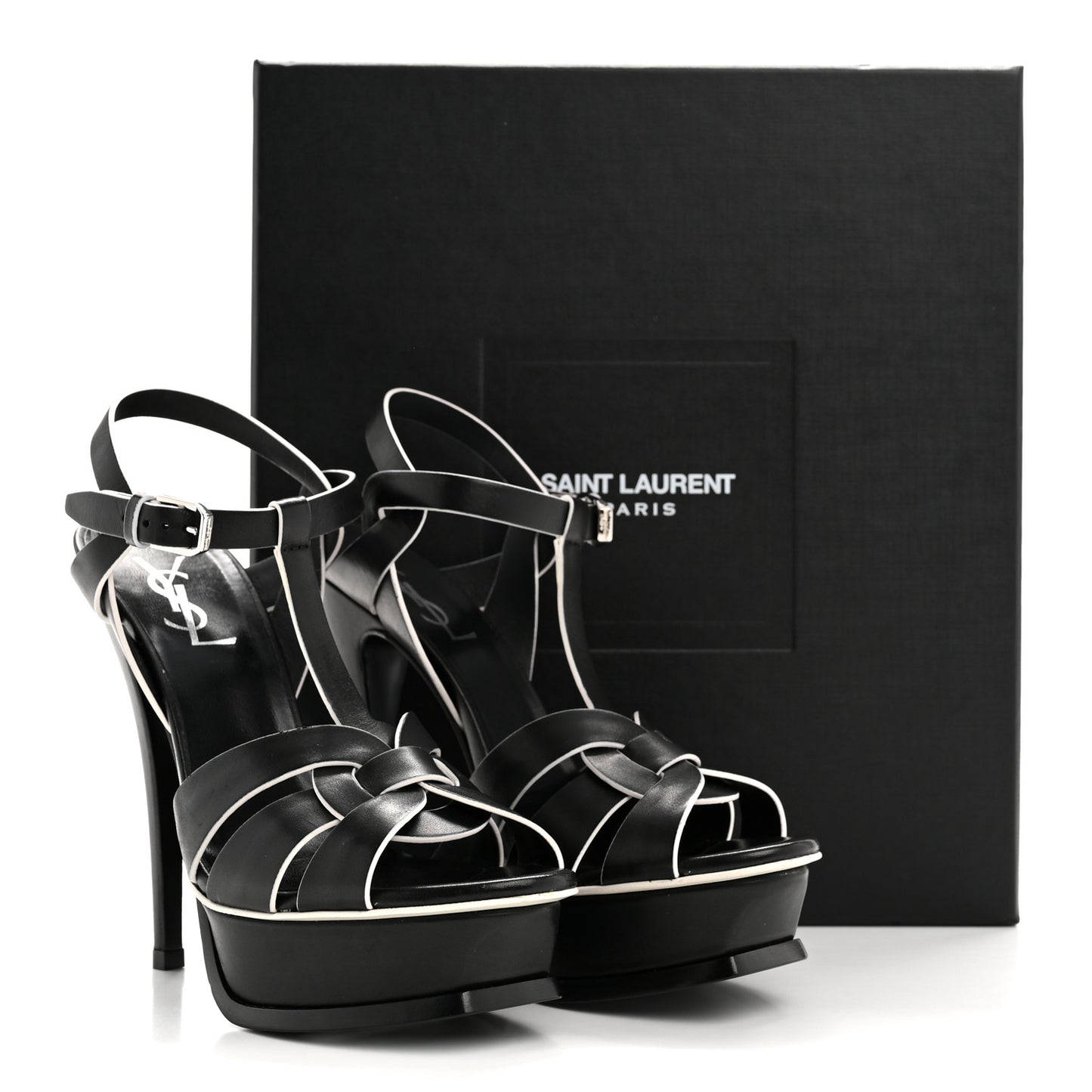 Calfskin Tribute 105 Platform Sandals 36.5 Black
