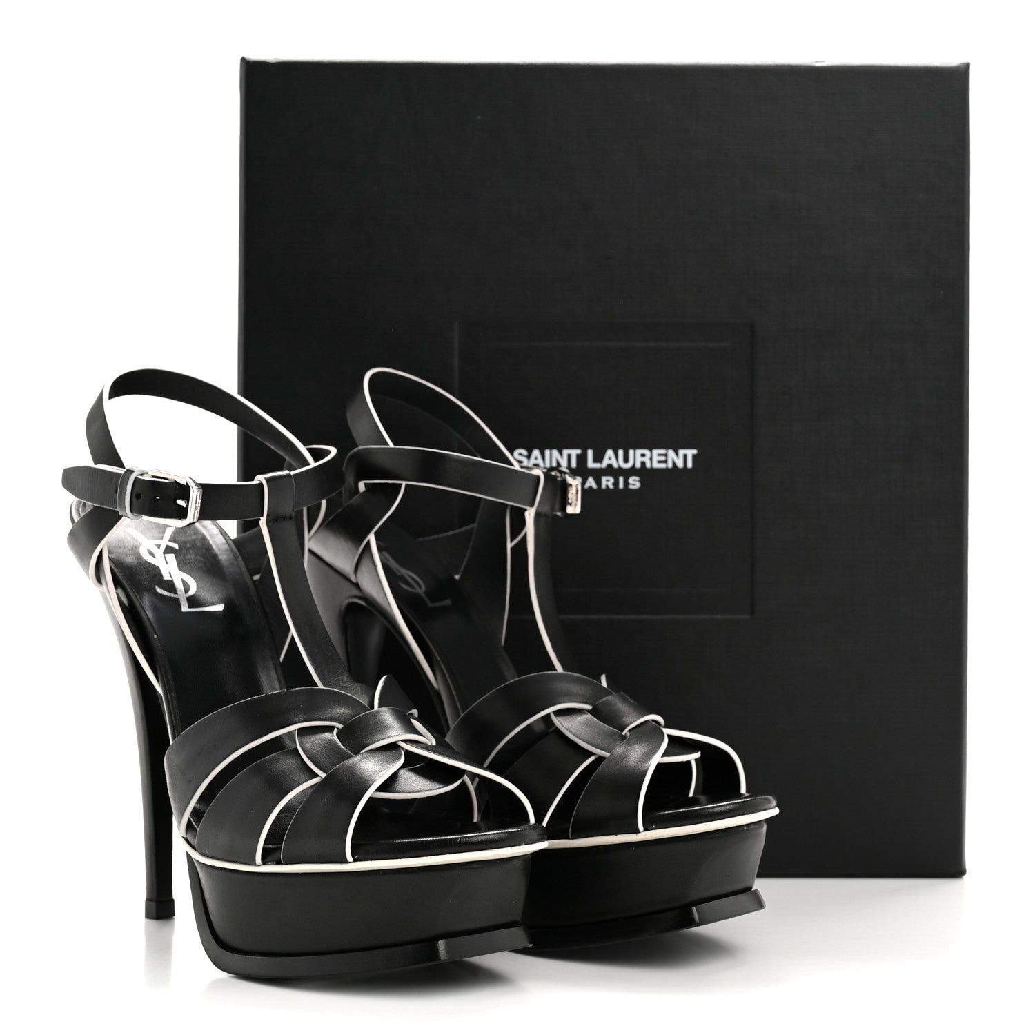Saint Laurent Calfskin Tribute 105 Platform Sandals 36.5 Black 11 of 11